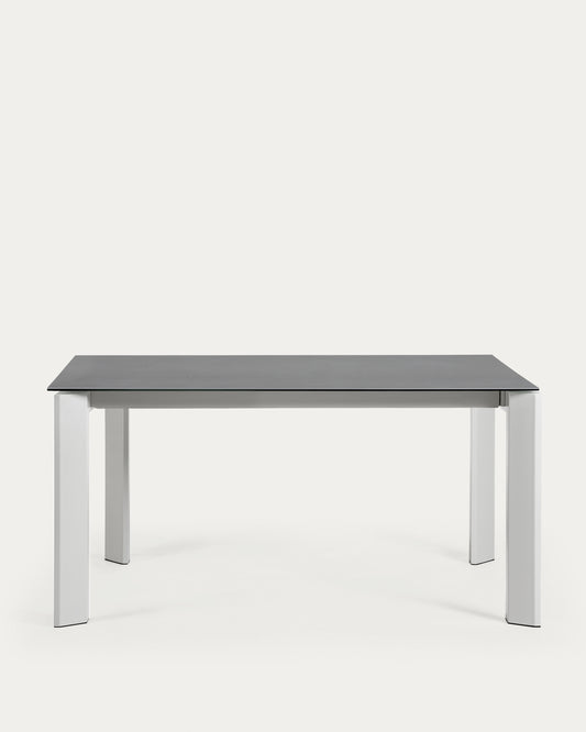 Axis porcelain extendable table in Volcano Rock finish with grey legs 160 (220) cm