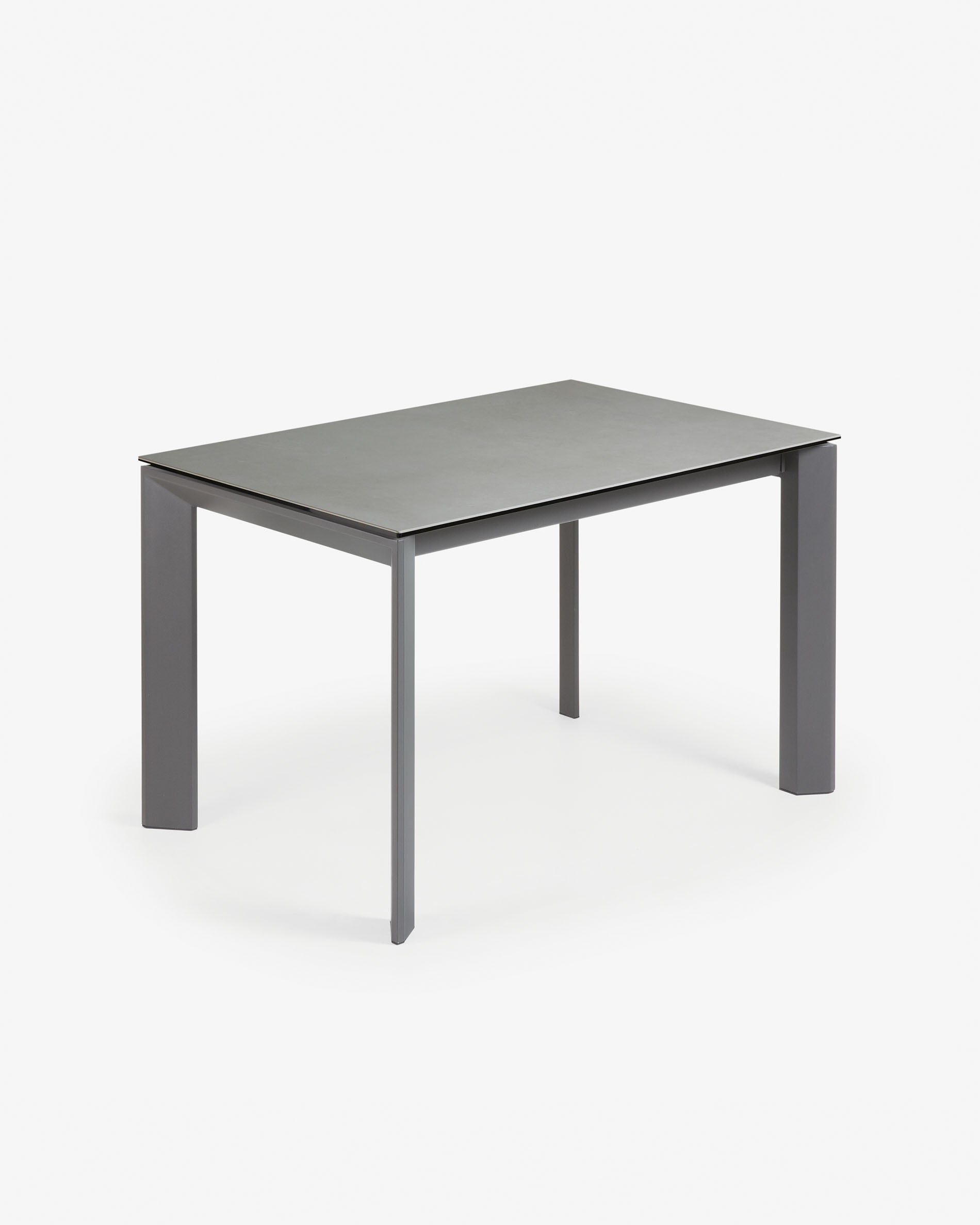 Axis extendable ceramic table in Hydra Plomo finish, anthracite steel ...