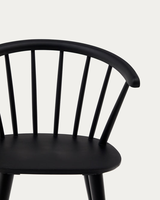 Trise MDF and solid rubber wood chair with black lacquer