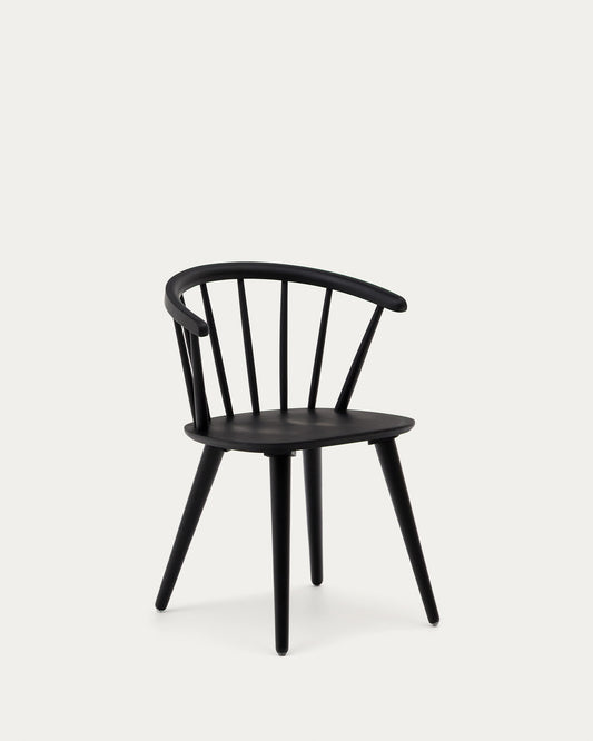 Trise MDF and solid rubber wood chair with black lacquer