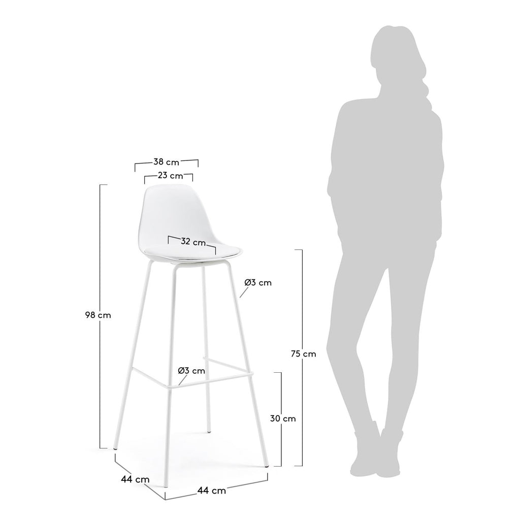 White Brighter barstool height 75 cm