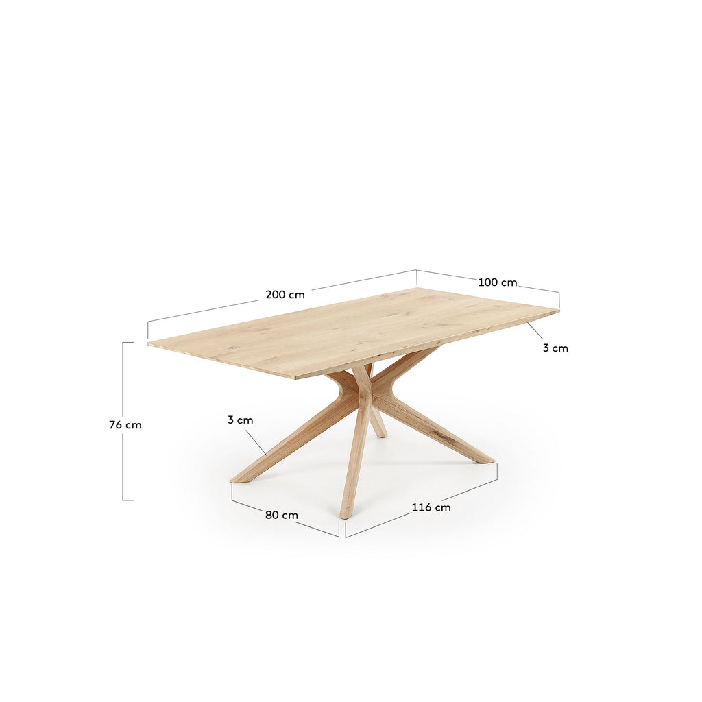 Armande oak veneer table with white wash finish 200 x 100 cm