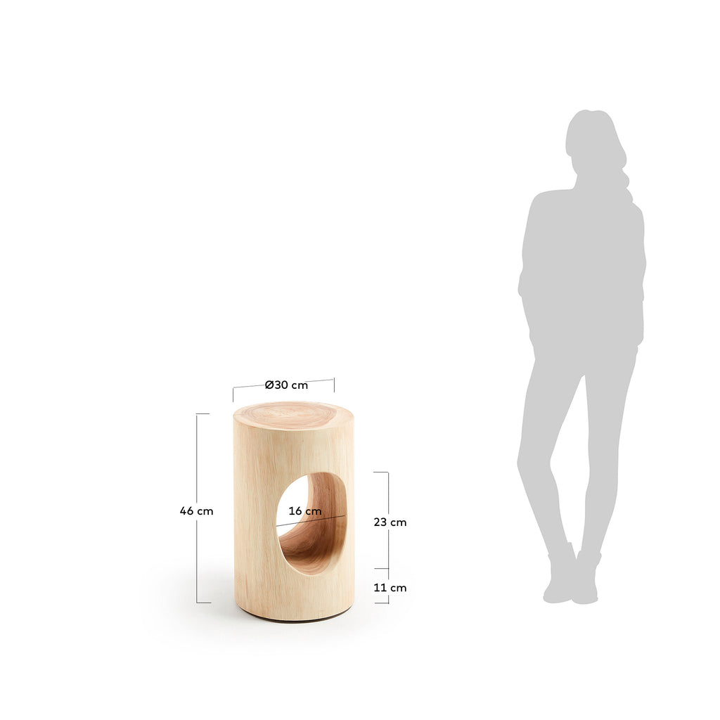 Halker solid rain tree wood side table, Ø 30 cm