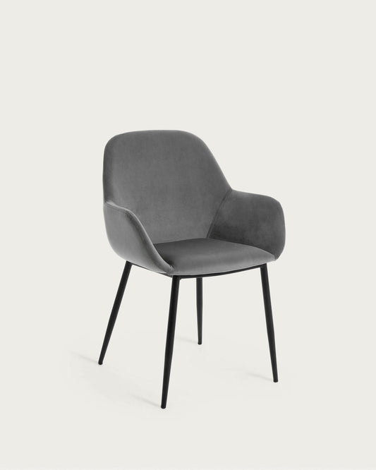 Konna grey velvet chair