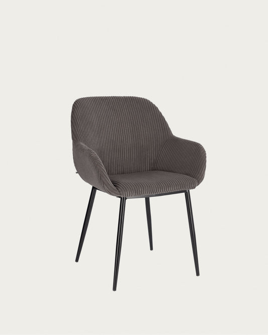 Konna chair in grey wide seam corduroy