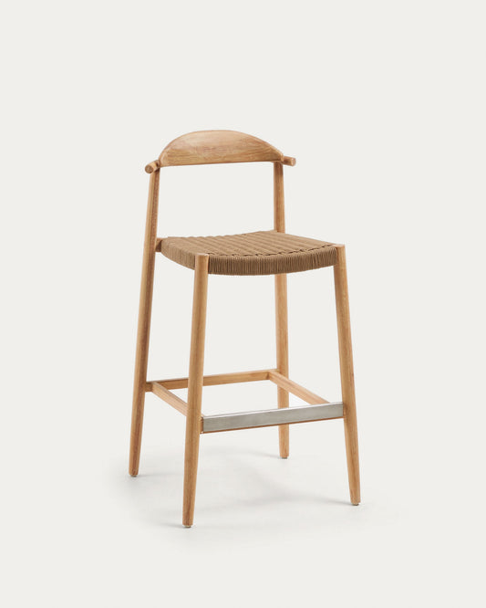 Nina stool in solid acacia wood, height 76 cm