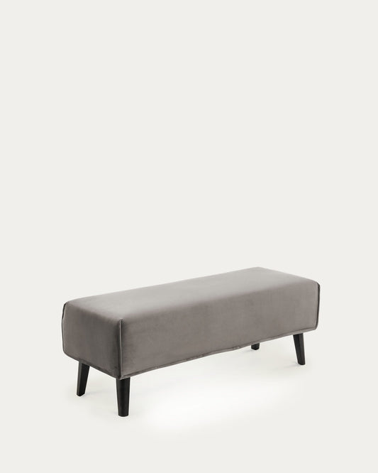 Grey velvet bench cover Dyla