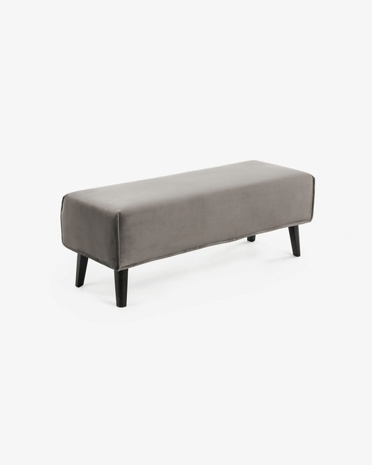 Grey velvet bench cover Dyla