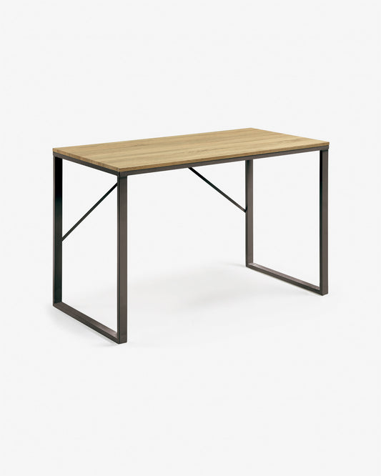 Talbot melamine desk with natural finish, and legs in a black finish, 120 x 60 cm