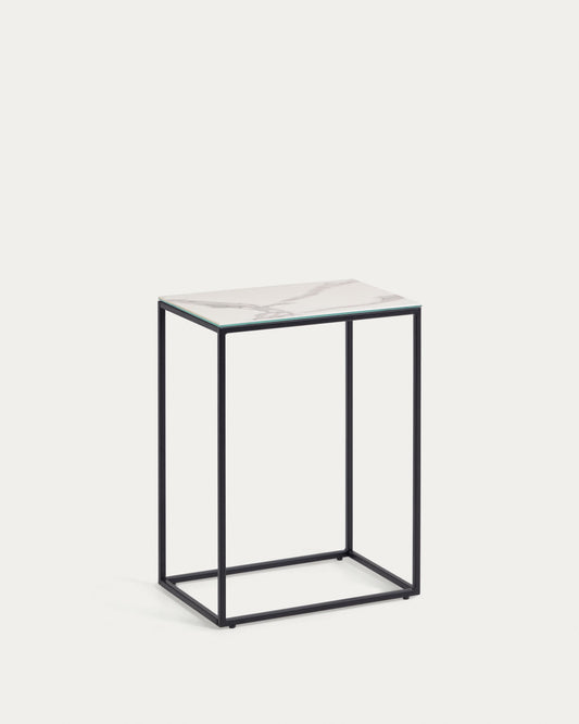 Rewena side table porcelain Kalos Blanco finishing 45 x 30 cm