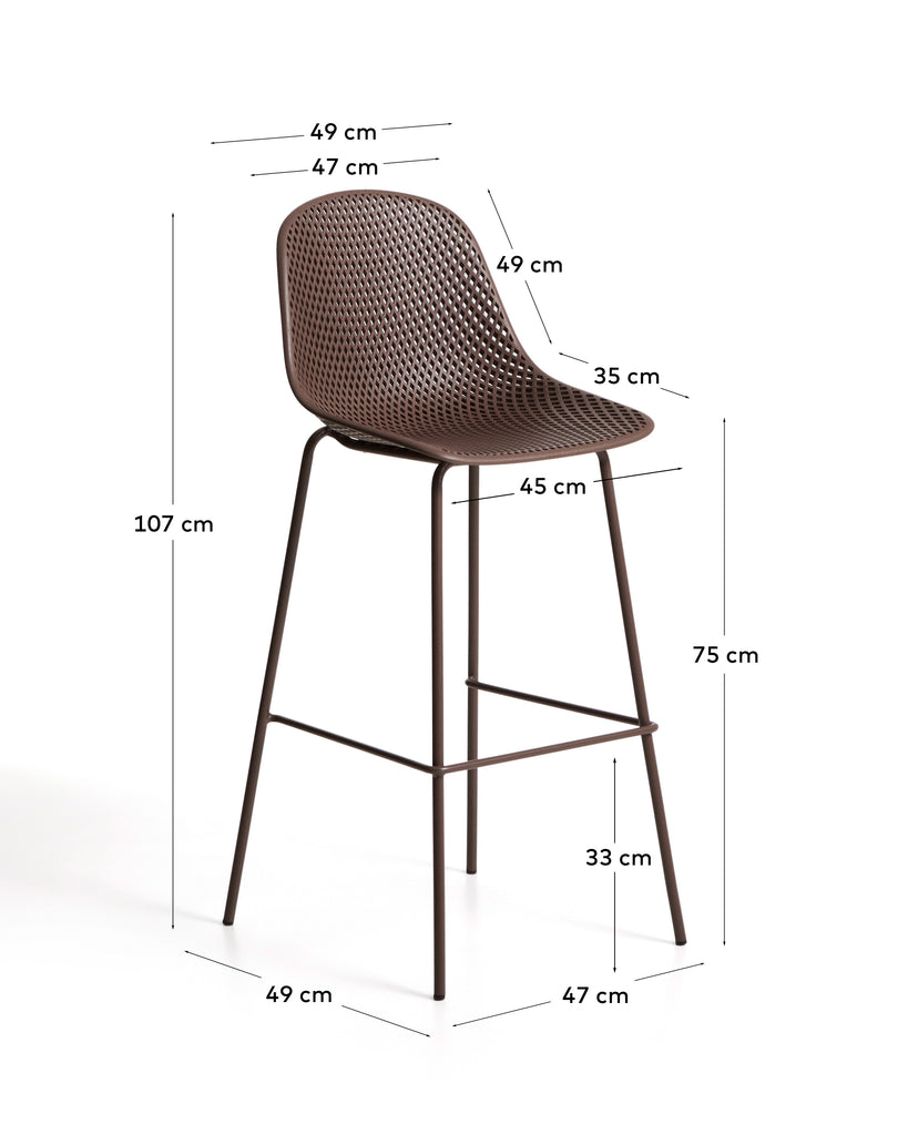 Quinby brown outdoor stool 75cm