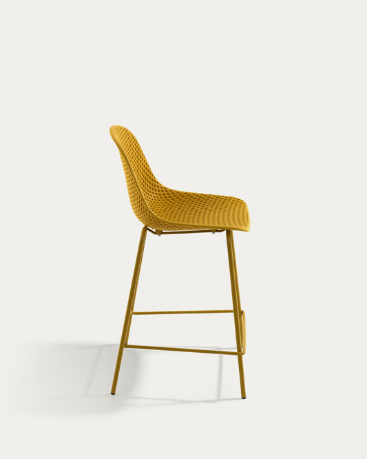 Quinby outdoor stool in yellow, height 65 cm