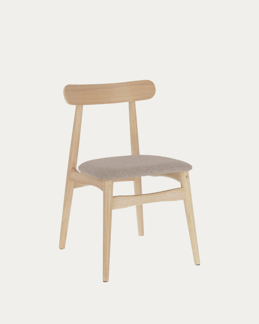 Beige Nayme chair made from ash veneer and solid cork wood legs