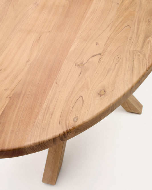 Argo oval table in solid acacia wood and wood-effect steel legs Ø 200 100 cm