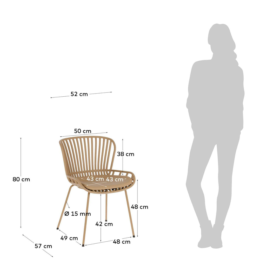 Surpik chair with steel legs in beige finnish