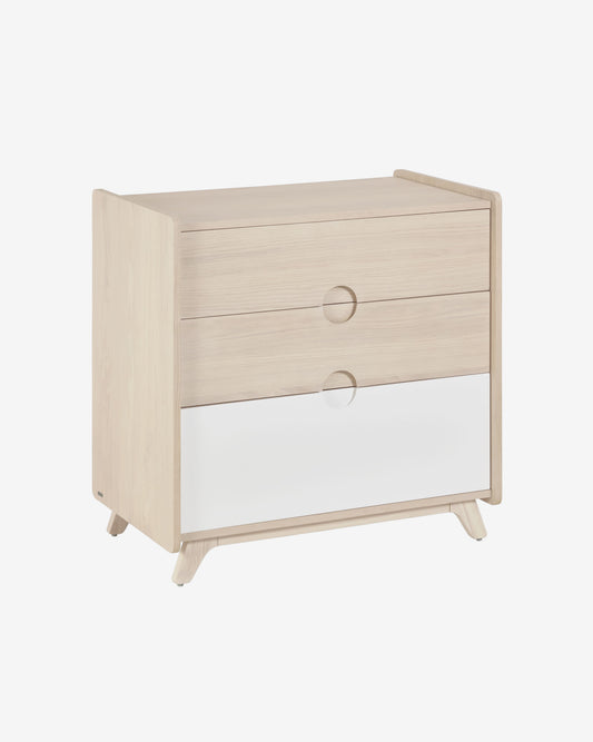 Nunila chest of drawers in ash veneer 90 x 90 cm FSC 100%