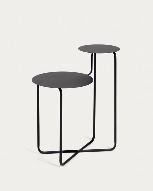 Vidalita round black metal side table 56,5 x 35 cm