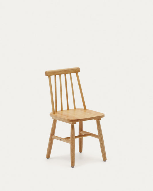 Tressia kids chair in solid rubber wood with natural finish