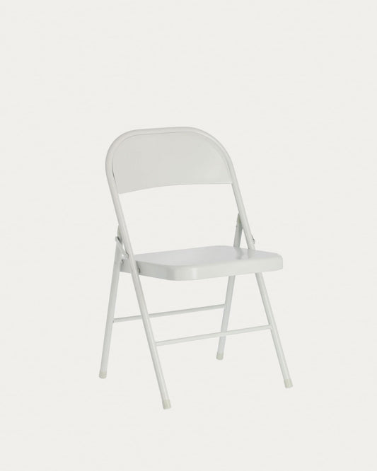 Aidana metal folding chair in light grey