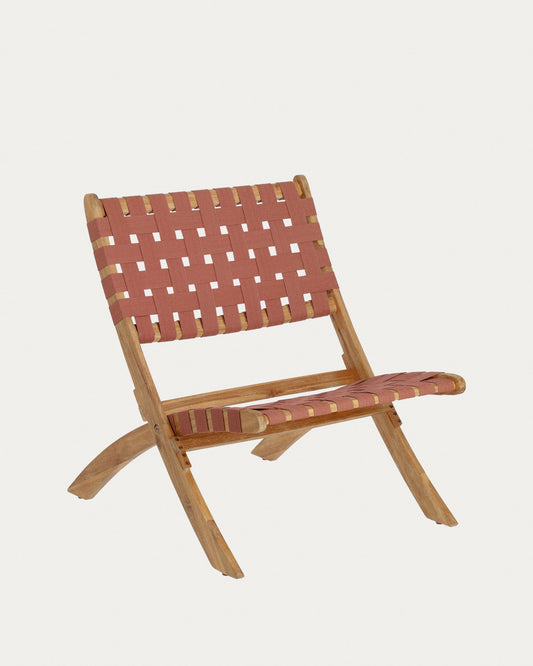 Chabeli acacia wood folding chair with terracotta cord FSC 100%