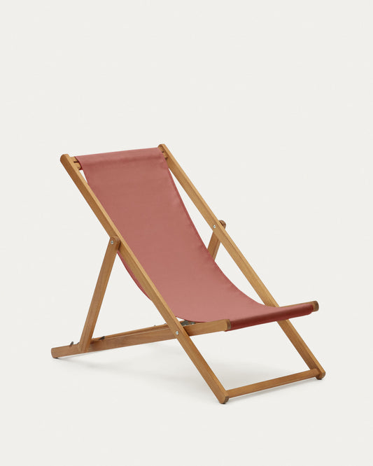 Adredna solid acacia outdoor deck chair in terracotta FSC 100%