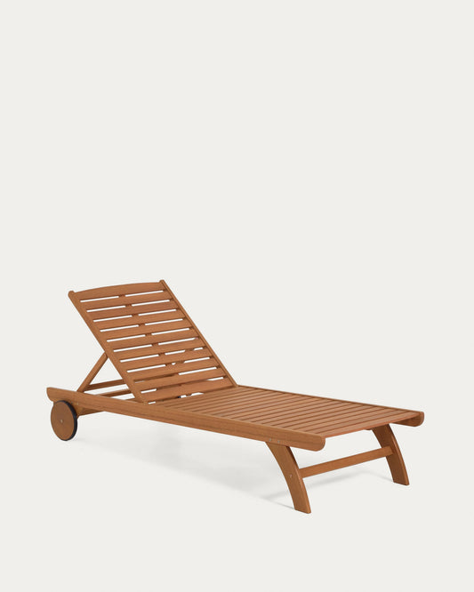 Beila solid eucalyptus wood outdoor sun lounger, FSC 100%