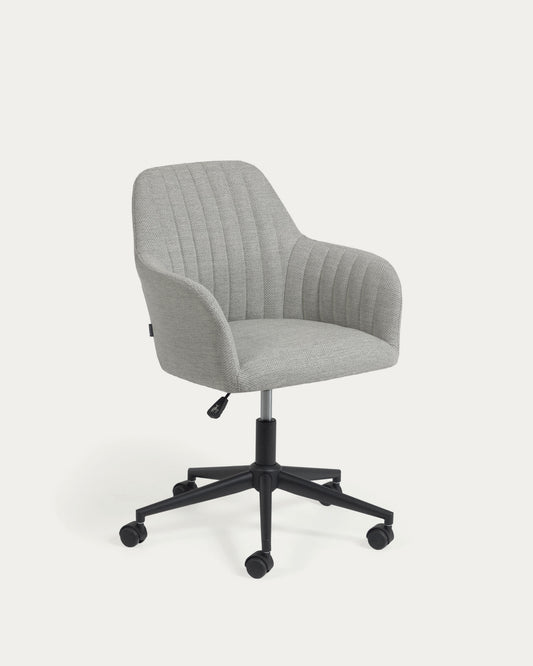 Madina light grey office chair and legs made of steel in matt black