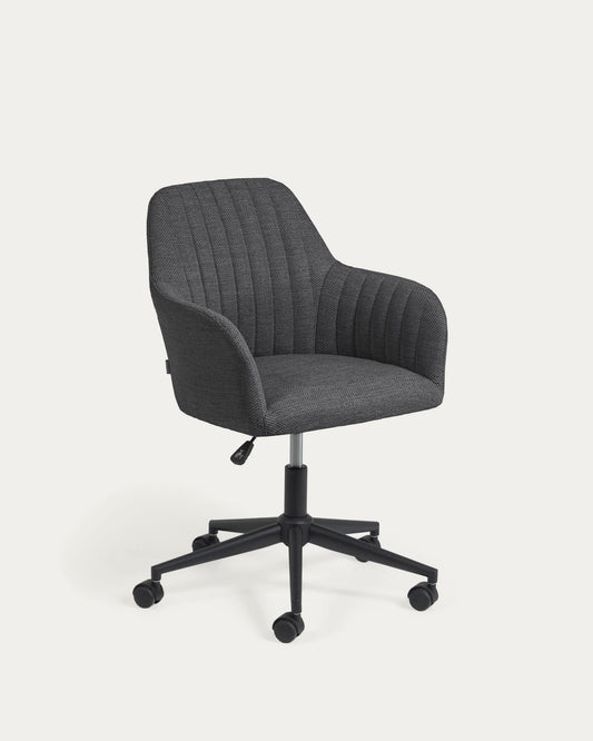 Madina dark grey office chair and legs made of steel in matt black