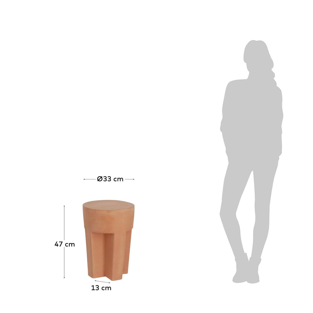 Vilena round outdoor terracotta side table, Ø 33 cm
