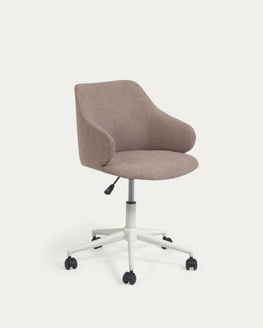 Einara pink office chair and legs made of steel in matt white