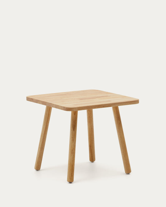 Square Dilcia kids table in solid rubber wood 55 x 55 cm