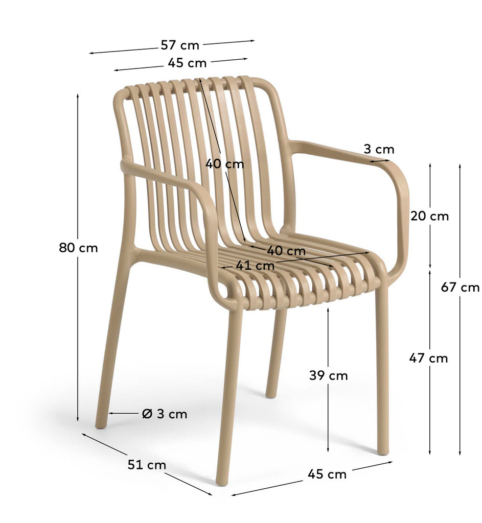 Isabellini stackable outdoor chair in beige