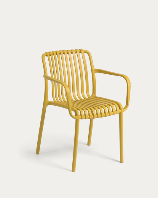 Isabellini stackable outdoor chair in yellow