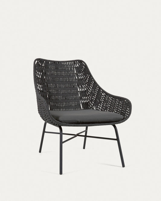 Abeli cord armchair in black