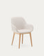 Konna chair in beige with solid ash wood legs in a natural finish