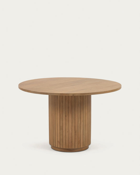 Licia round table made from solid mango wood with natural finish Ø 120 cm