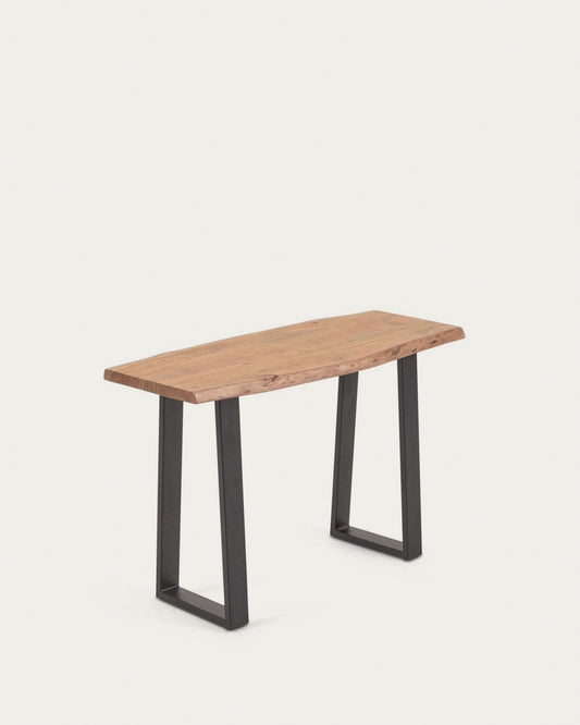 Alaia console table in solid acacia wood with natural finish, 115 x 40 cm