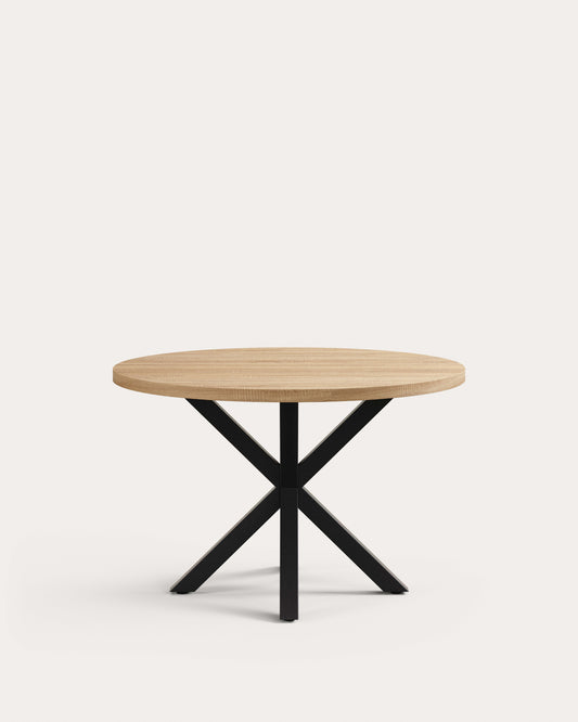 Argo round Ø 119 cm melamine table with steel legs with black finish