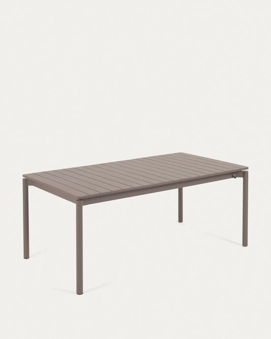 Zaltana extendable aluminium outdoor table with matt brown finish 180 (240) x 100 cm