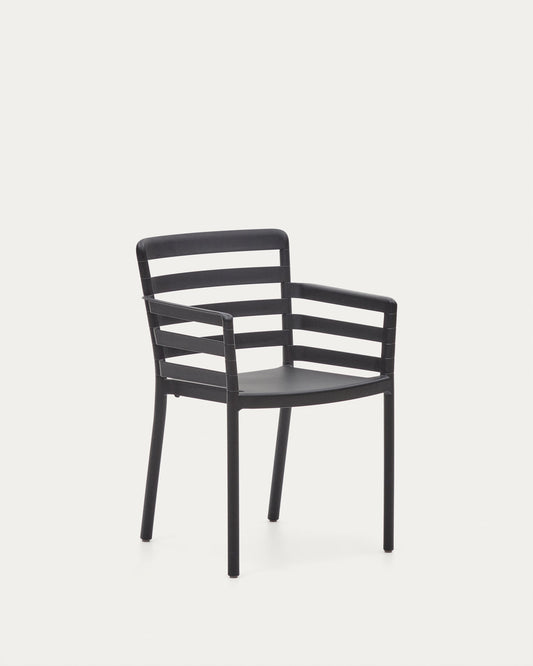 Nariet stackable outdoor chair in black