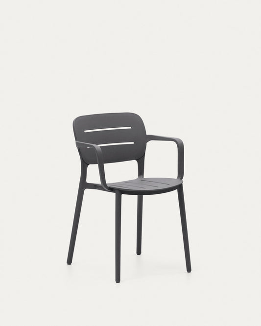 Morella stackable garden chair in grey