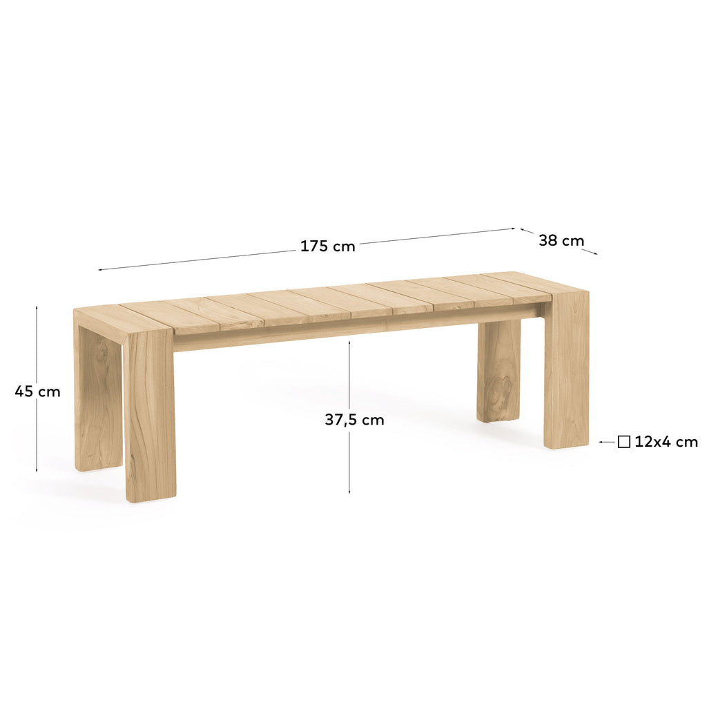 Victoire solid teak outdoor bench 175 cm