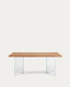 Lotty table in oak veneer with natural finish and glass legs 160 x 90 cm