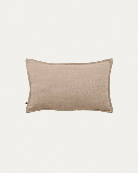 Blok cushion cover in beige linen, 30 x 50 cm