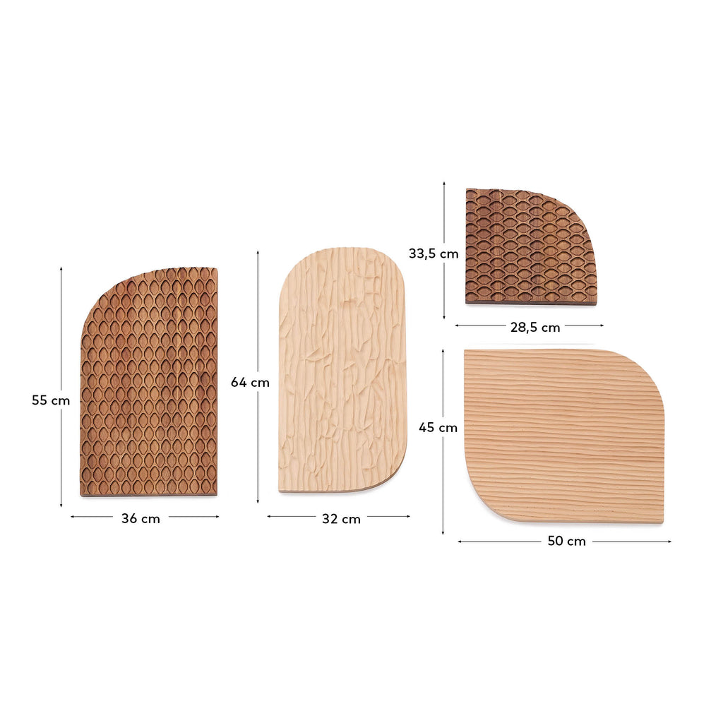 Trivax 4-piece wall panel made of acacia wood FSC 100%