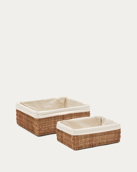 Indali set of 2 rattan baskets, 32 x 20 cm / 28 x 20 cm