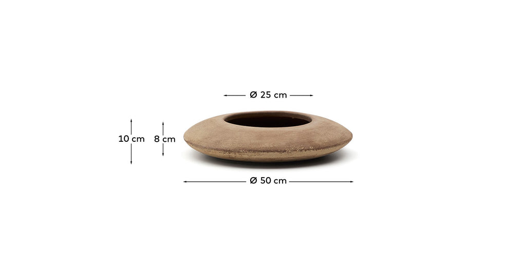 Rivor terracotta planter with natural finish Ø 50cm