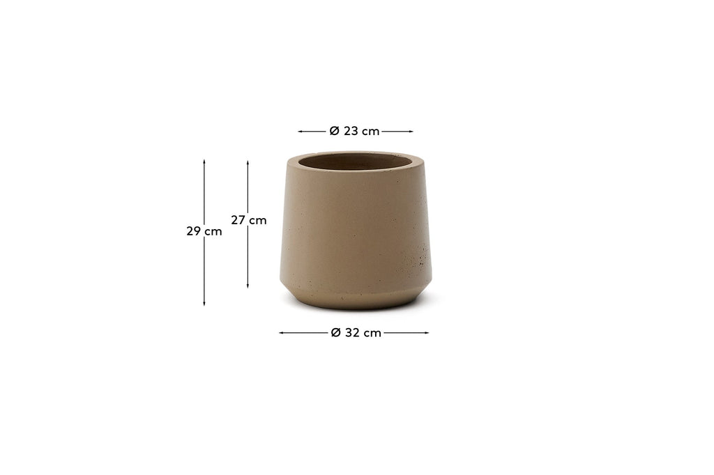 Calun beige cement planter Ø 32cm