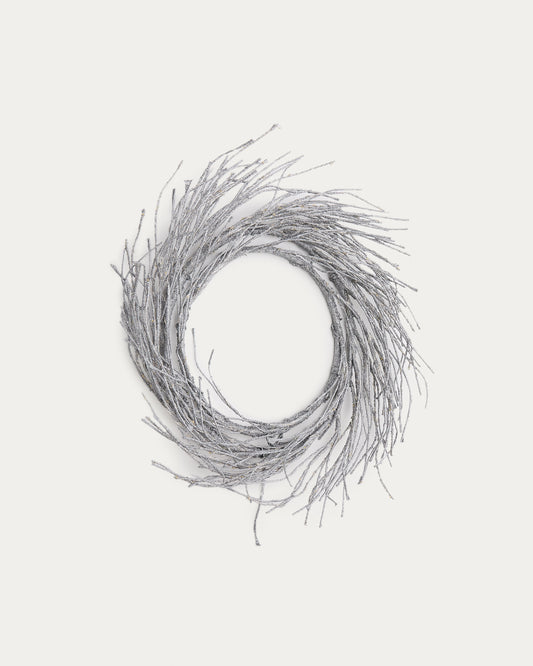 Bria luminous silver-coloured wreath, Ø 60 cm