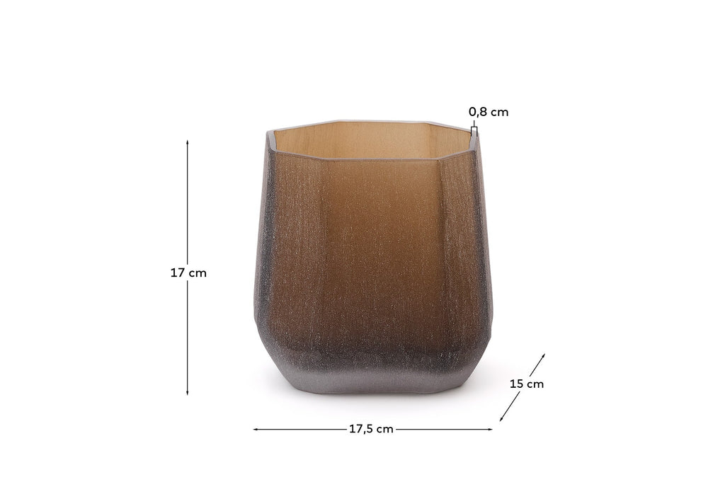 Terrava brown glass vase 17cm